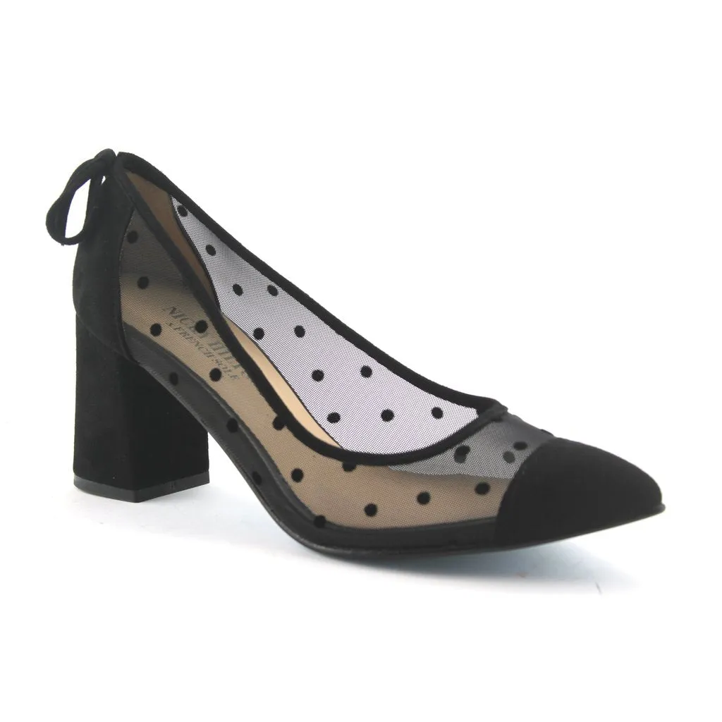 Holly - Black Polka Dot Mesh