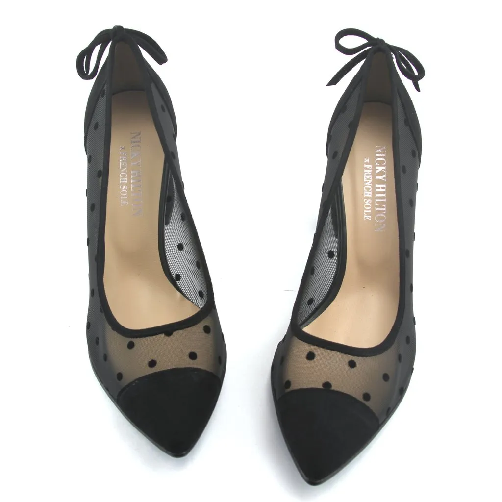 Holly - Black Polka Dot Mesh