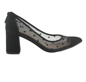 Holly - Black Polka Dot Mesh