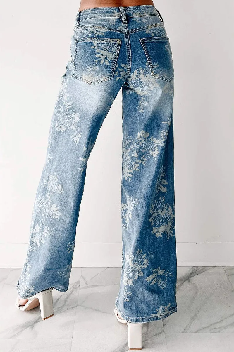 HPZ1186 Floral Print Denim Pants
