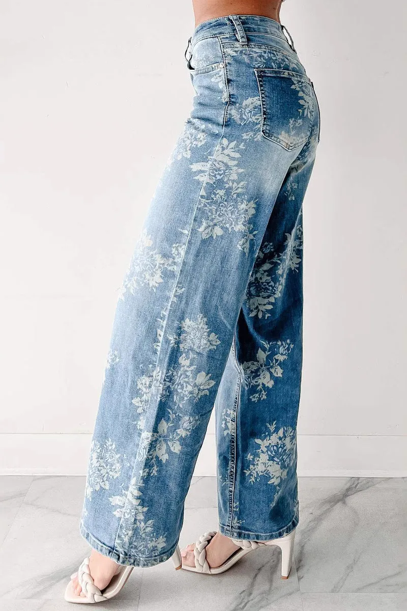 HPZ1186 Floral Print Denim Pants