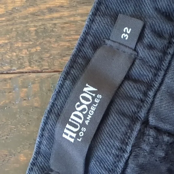 HUDSON I Black Casual Wide Leg Linen Blend Drawstring Paperbag Shorts, 32