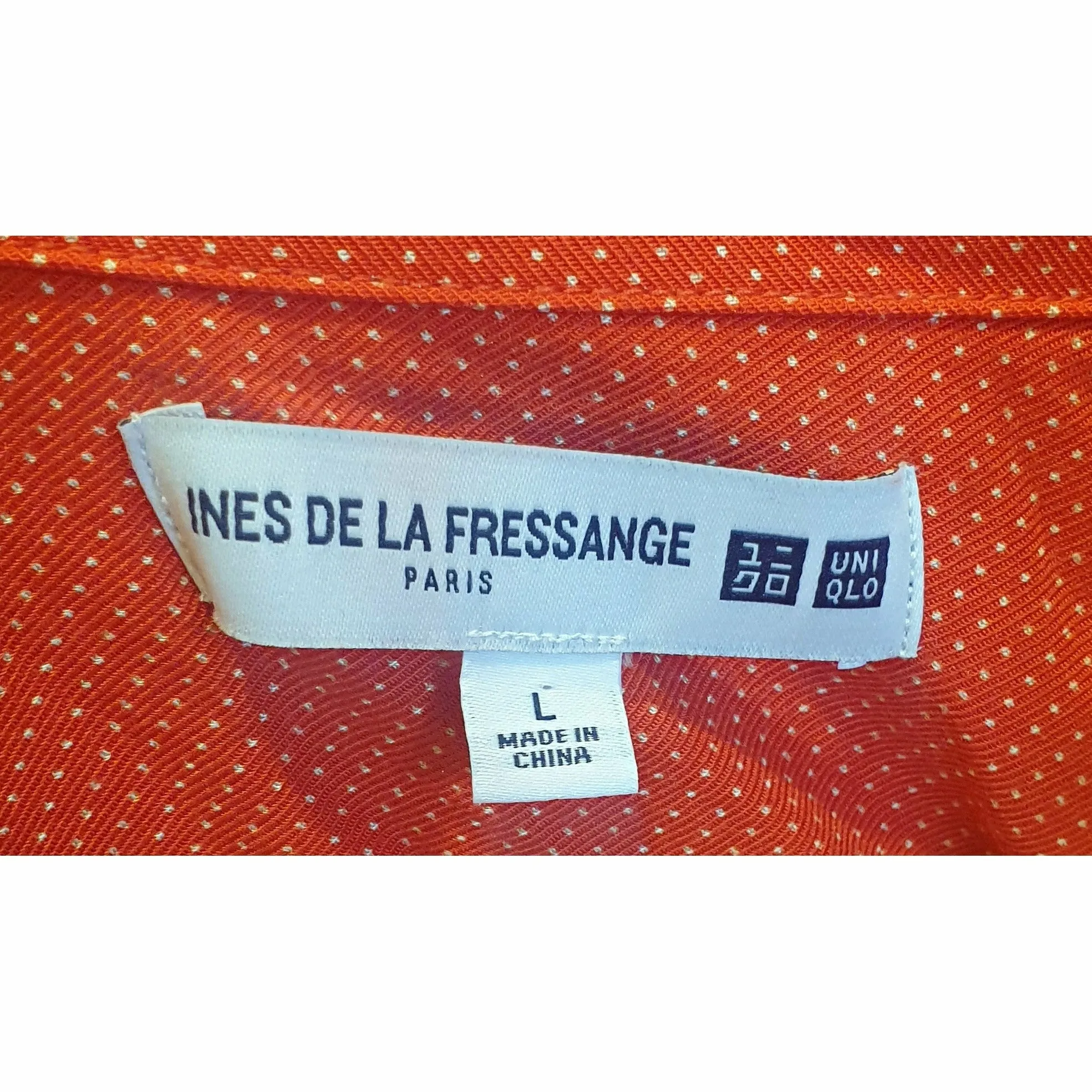 Ines De La Fressange x Uniqlo red dotty long sleeve maxi dress size L (best fits 14-16)