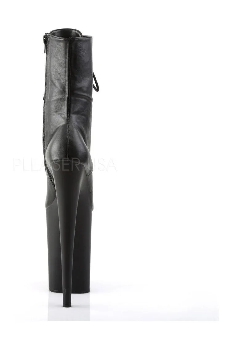 INFINITY-1020 Platform Boot  | Black Faux Leather