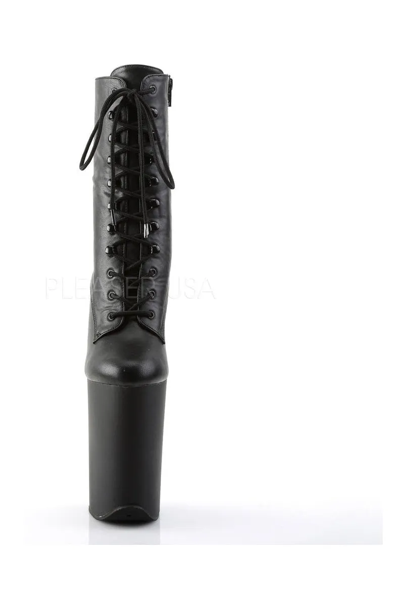 INFINITY-1020 Platform Boot  | Black Faux Leather