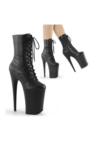 INFINITY-1020 Platform Boot  | Black Faux Leather