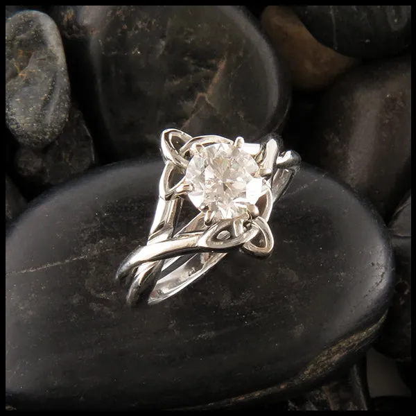 Interlocking Wedding Set with 1.00ct Diamond