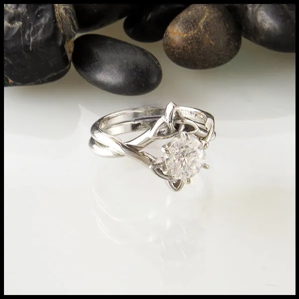 Interlocking Wedding Set with 1.00ct Diamond
