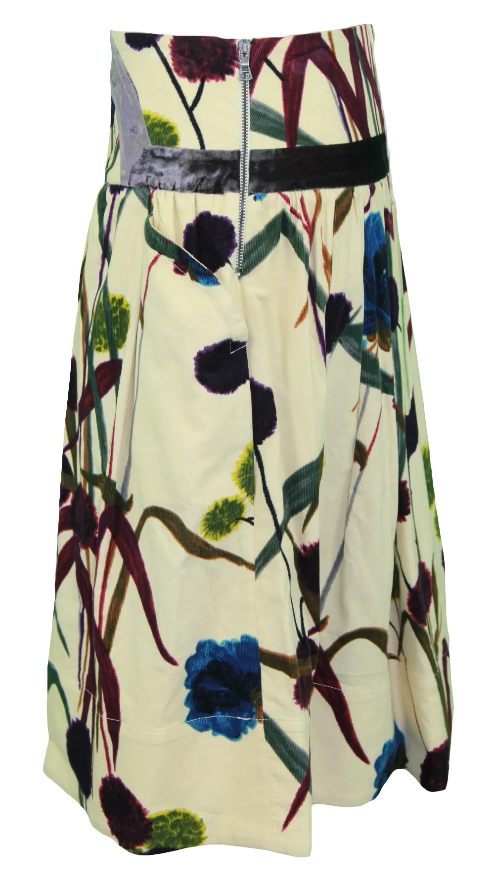 ISOLA MARRAS Women's Multi-Color Corduroy Knee Length Skirt US Sz 26 NWT