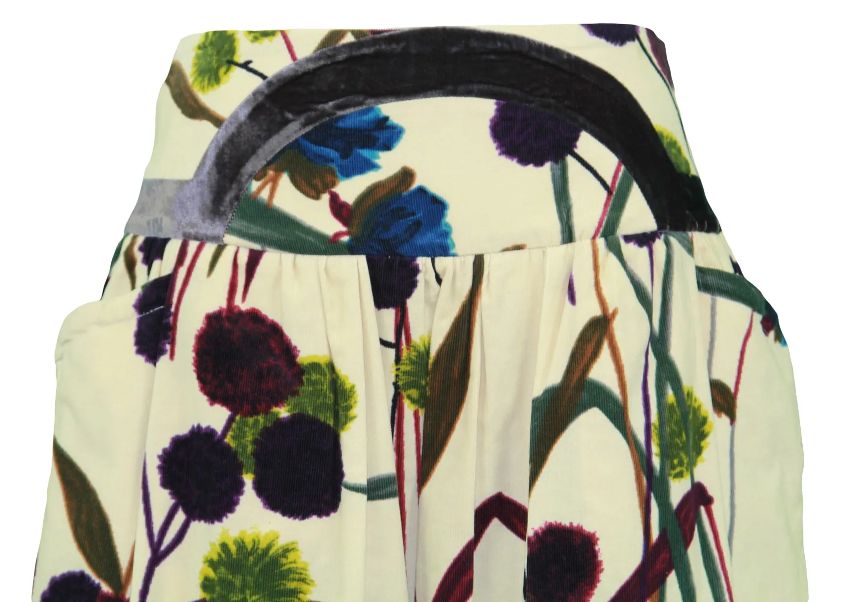 ISOLA MARRAS Women's Multi-Color Corduroy Knee Length Skirt US Sz 26 NWT