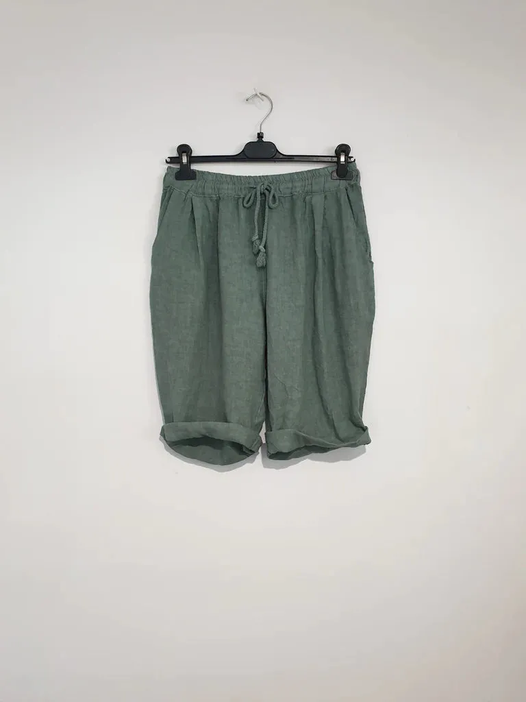 Italian Linen Frederic Bermuda Shorts