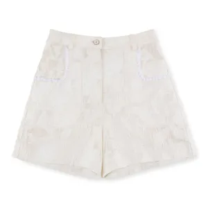 Jacquard Shorts with Lace Trim Detail  (Try-on)