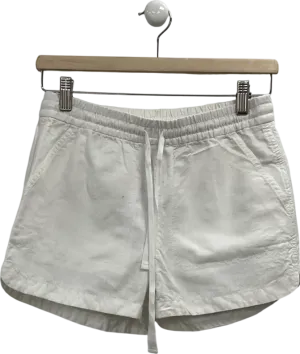 j,crew White Linen-cotton Drawstring Short UK XXS
