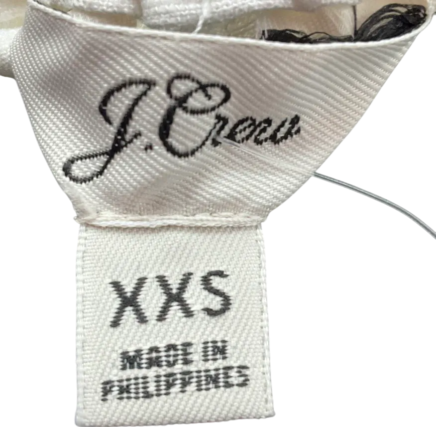j,crew White Linen-cotton Drawstring Short UK XXS
