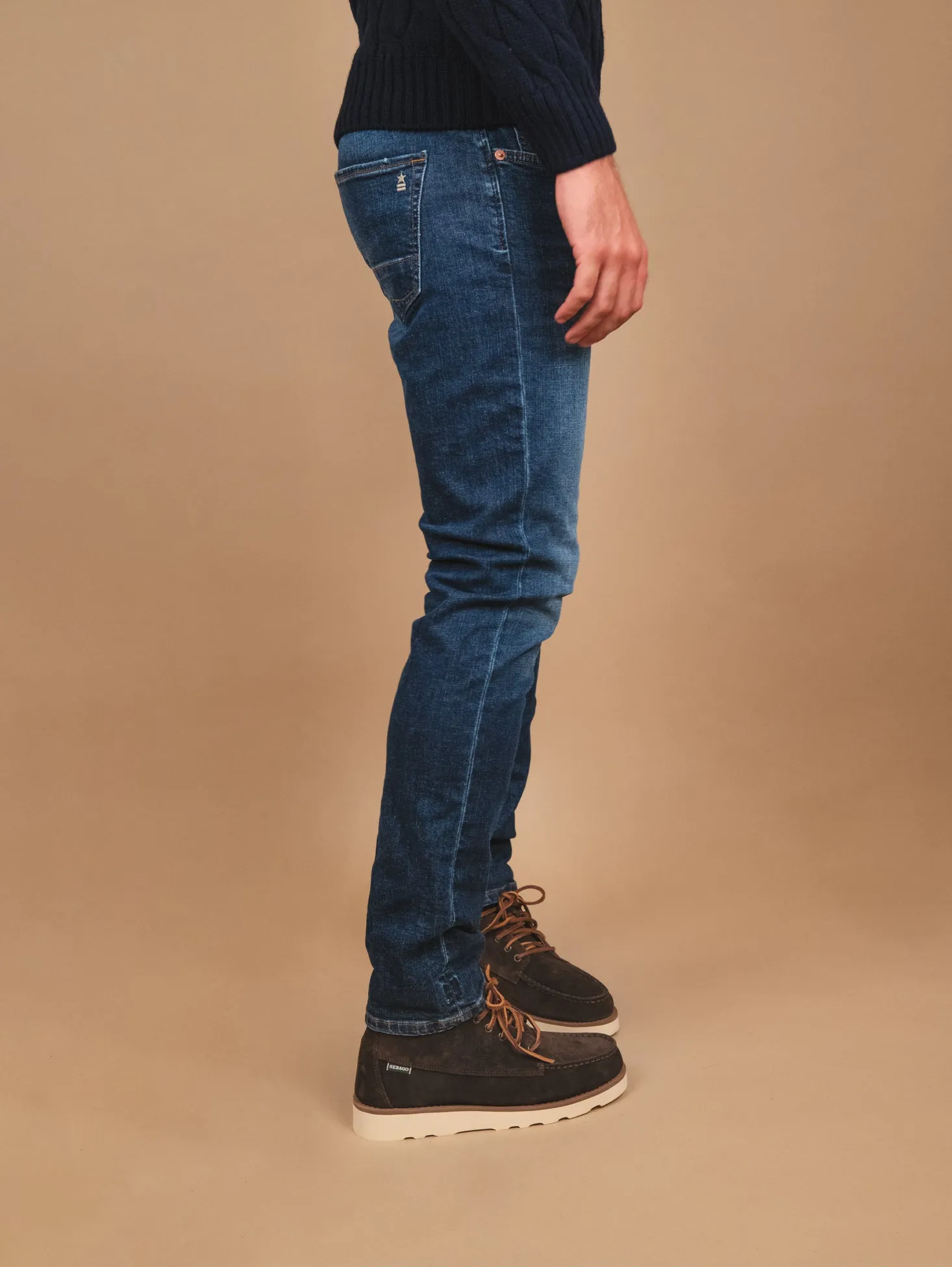 JEANS 5 TASCHE IN DENIM SCURO SLIM FIT