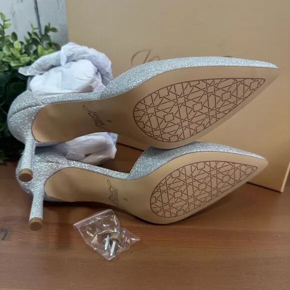 Jewel Badgley Mischka Women's Maya Crystal Strap 2-Piece Pump Heels Size 6