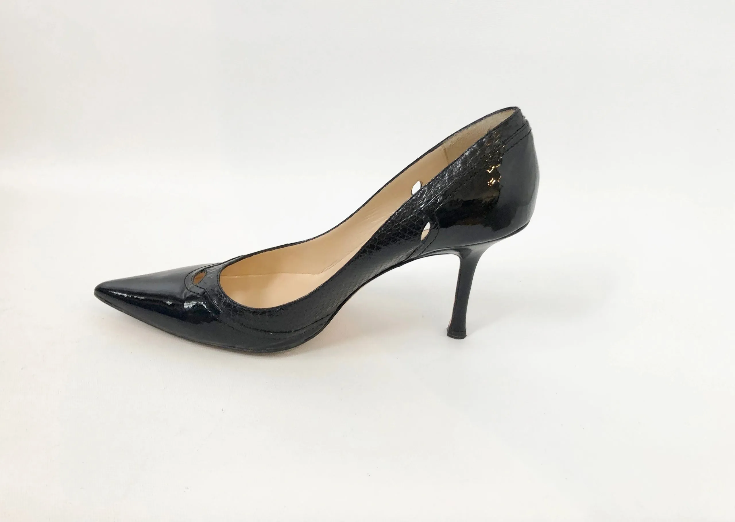 Jimmy Choo Snake Trim Pump Size 40 It (10 Us)
