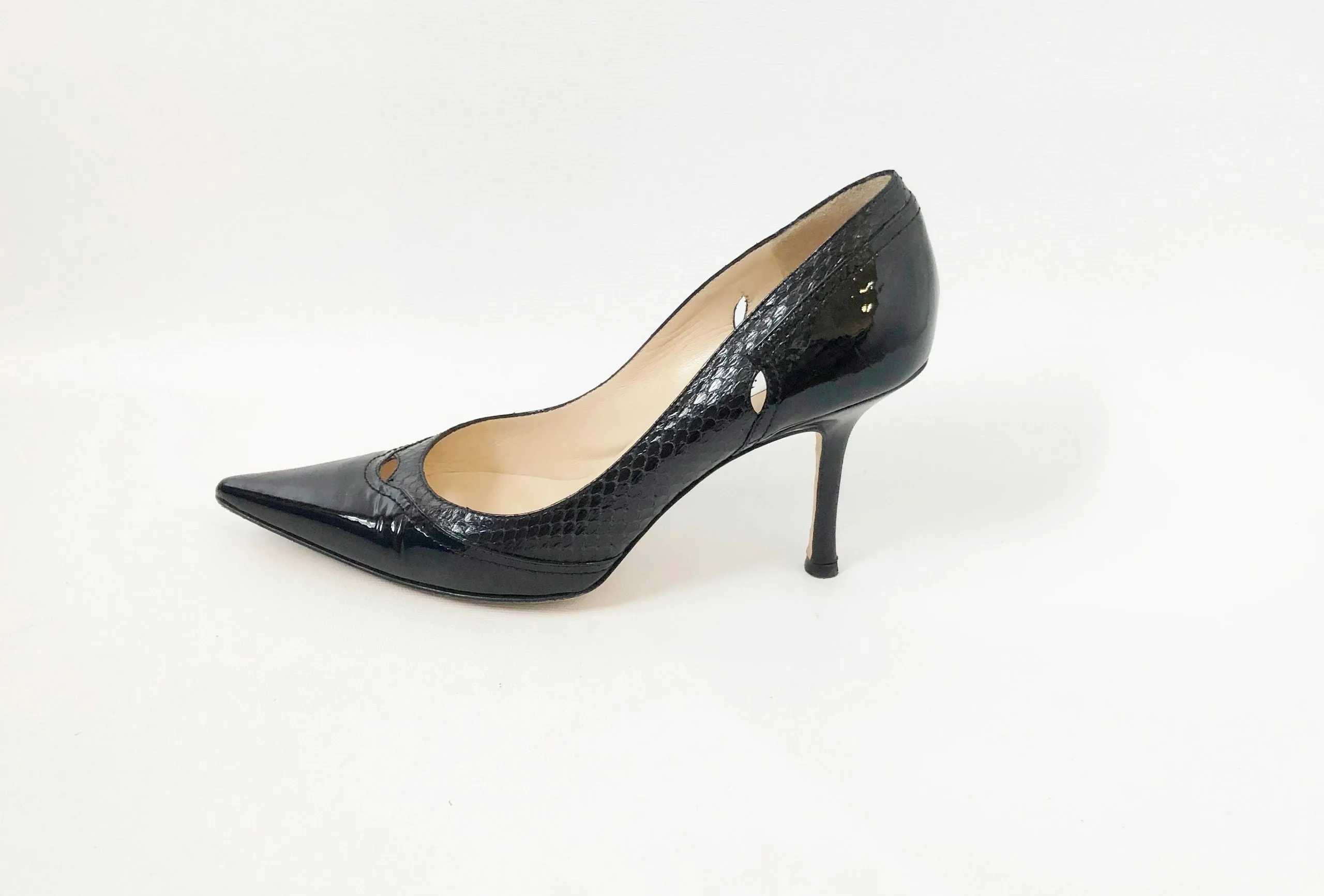 Jimmy Choo Snake Trim Pump Size 40 It (10 Us)