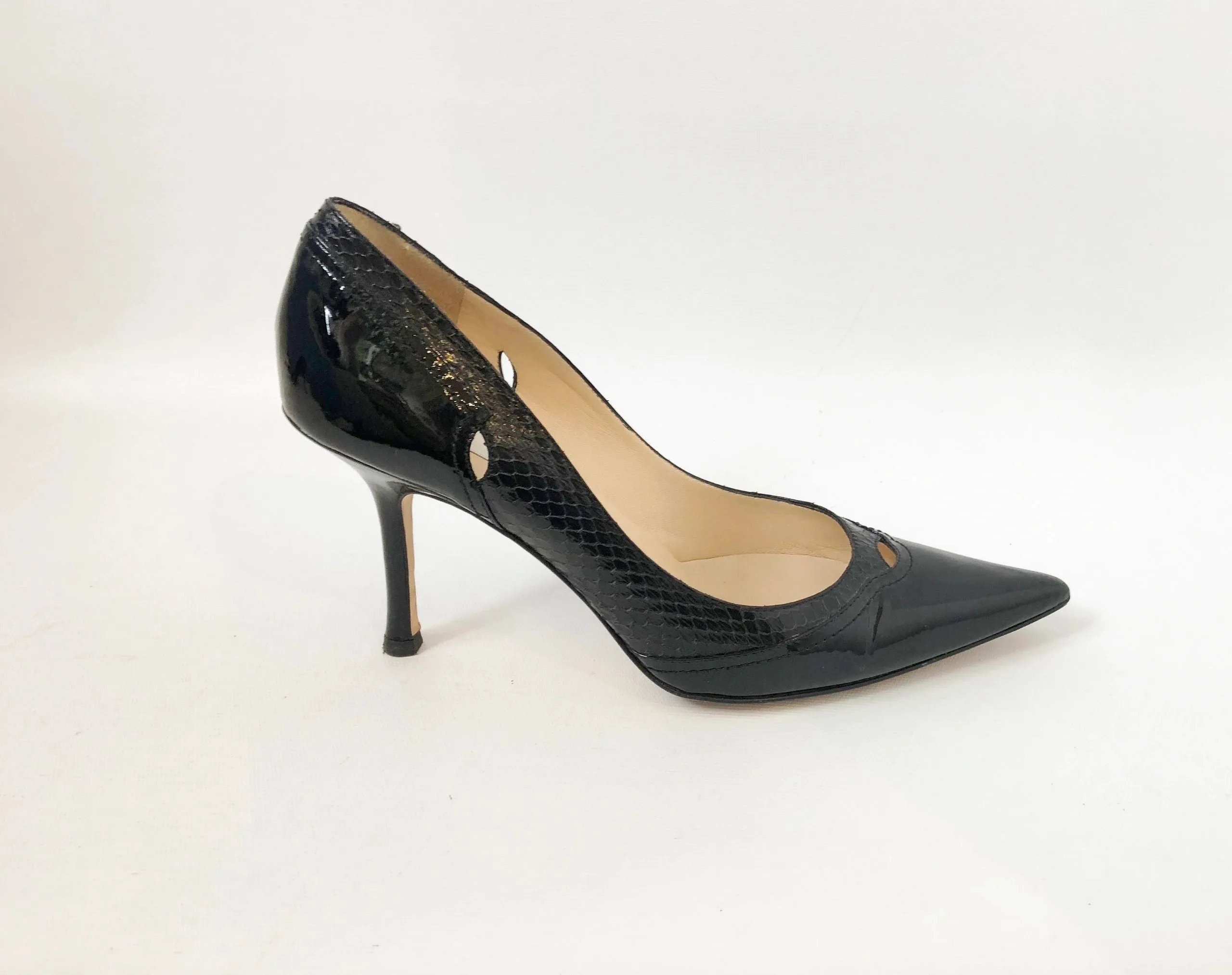 Jimmy Choo Snake Trim Pump Size 40 It (10 Us)