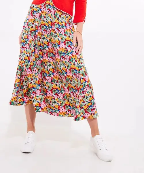 Joe Browns 10 Multi-Coloured Floral Fancy Printed Maxi Skirt - WS453A