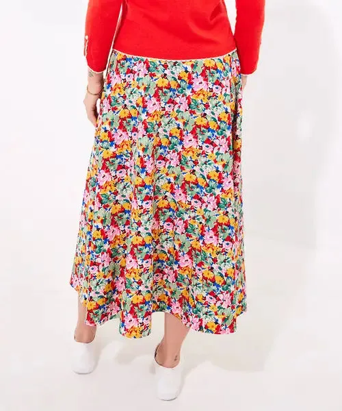 Joe Browns 10 Multi-Coloured Floral Fancy Printed Maxi Skirt - WS453A