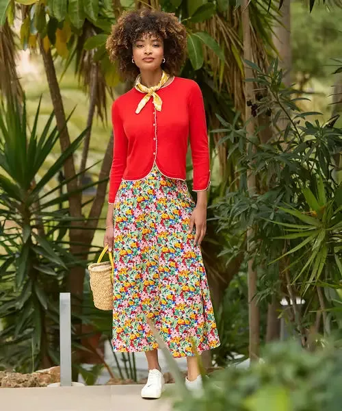 Joe Browns 10 Multi-Coloured Floral Fancy Printed Maxi Skirt - WS453A