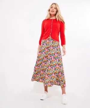 Joe Browns 10 Multi-Coloured Floral Fancy Printed Maxi Skirt - WS453A