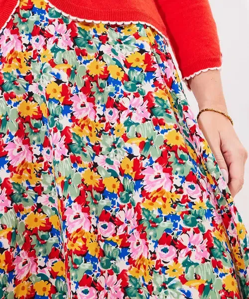 Joe Browns 14 Multi-Coloured Floral Fancy Printed Maxi Skirt - WS453A
