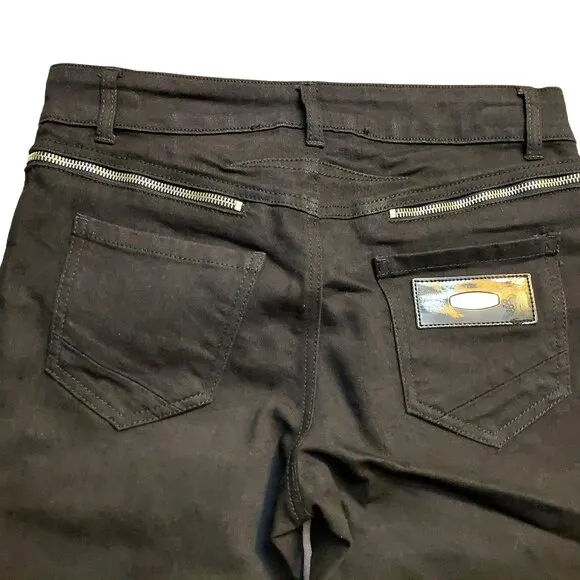 John Richmond 2-Way Zip Around Black Denim Jeans Sz 28 NWT