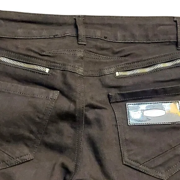 John Richmond 2-Way Zip Around Black Denim Jeans Sz 28 NWT