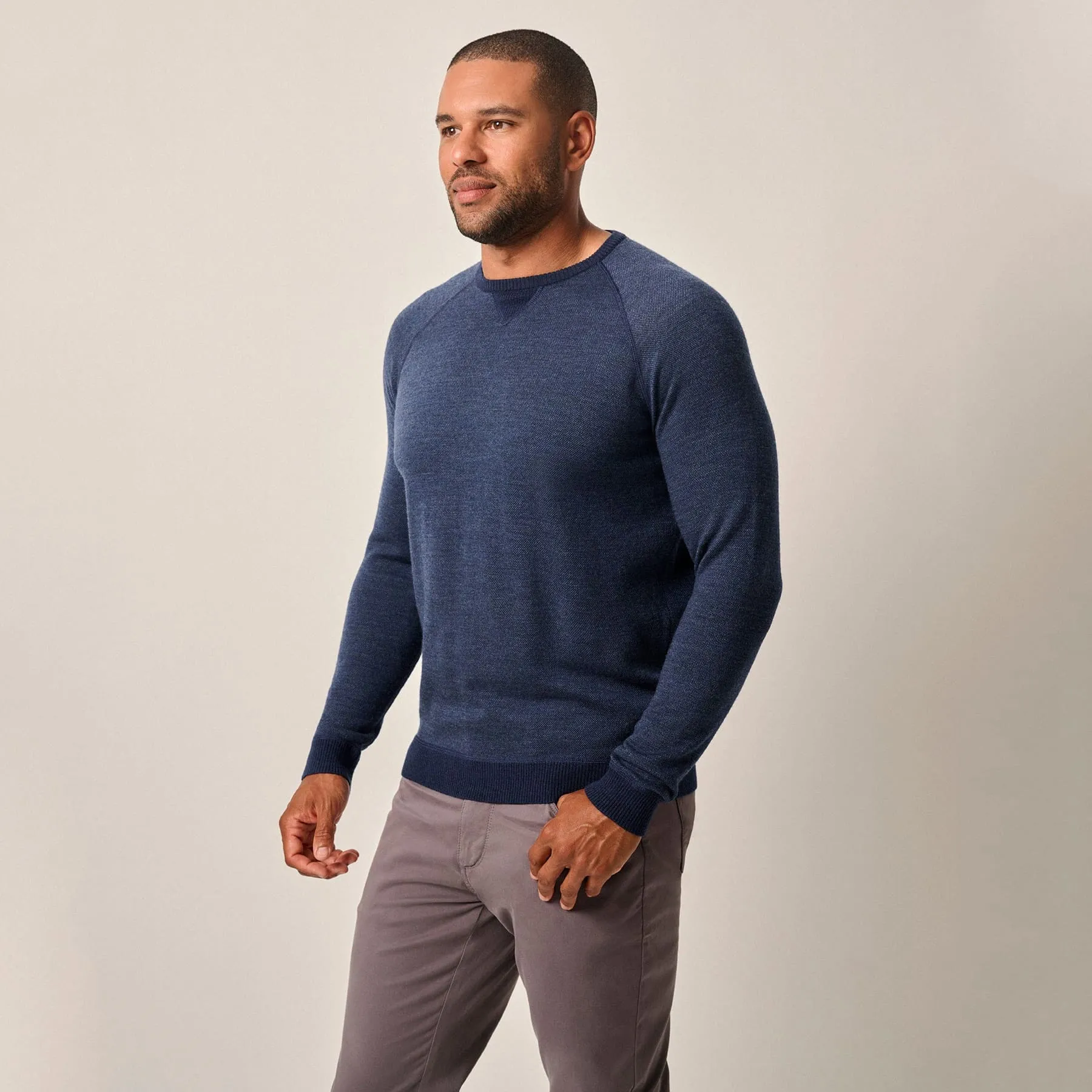 Johnnie-O Boggs Merino Wool Crewneck Sweater - Navy