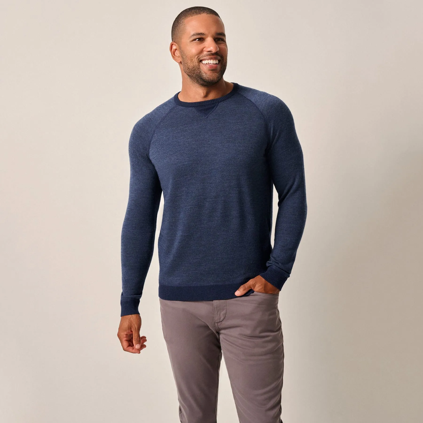 Johnnie-O Boggs Merino Wool Crewneck Sweater - Navy