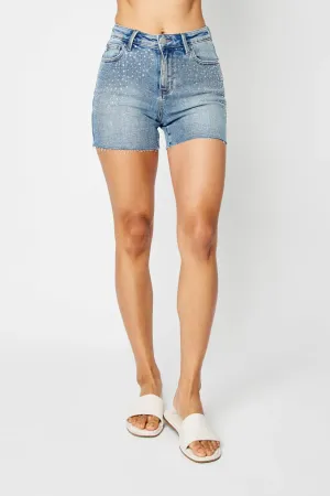 Judy Blue High Waist Rhinestone Decor Denim Short