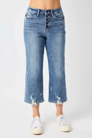 Judy Blue Wide Leg Cropped Jeans