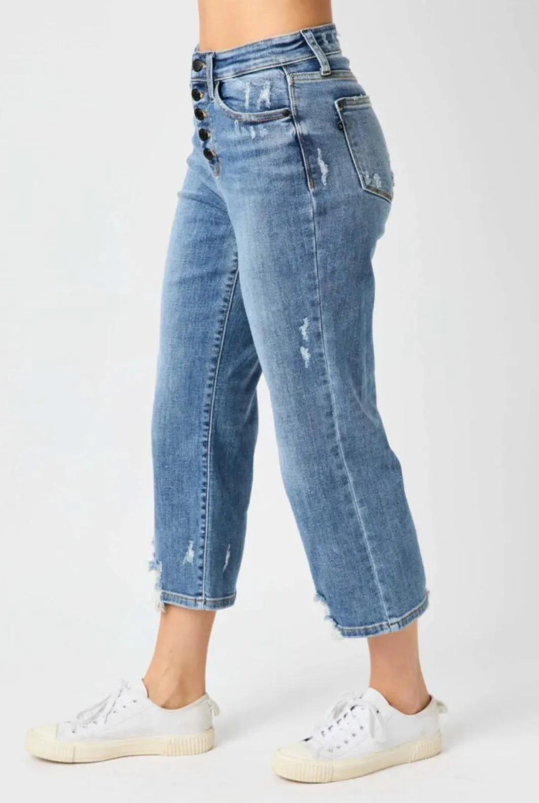 Judy Blue Wide Leg Cropped Jeans