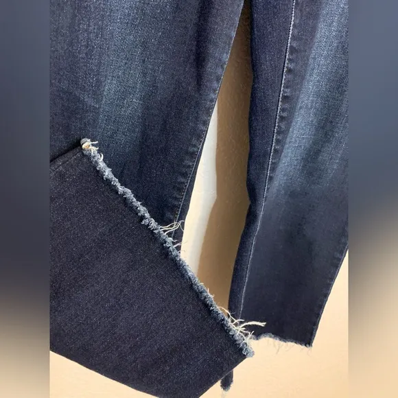 Judy Blue Wide Leg Jeans Women's 13/31 Dark Blue Raw Hem Flare High Rise