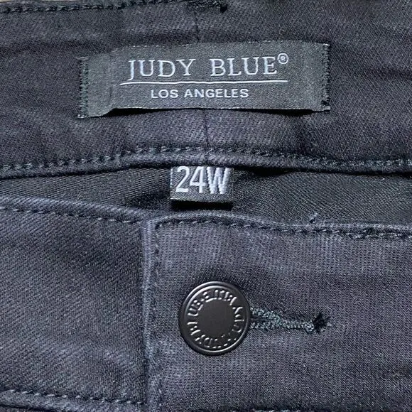 Judy Blue Lola Mid Rise Tapered Slim Fit Distressed Jeans Size 24W