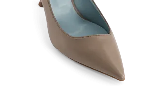 Juliette Apple Leather Heeled Vegan Pumps | Taupe