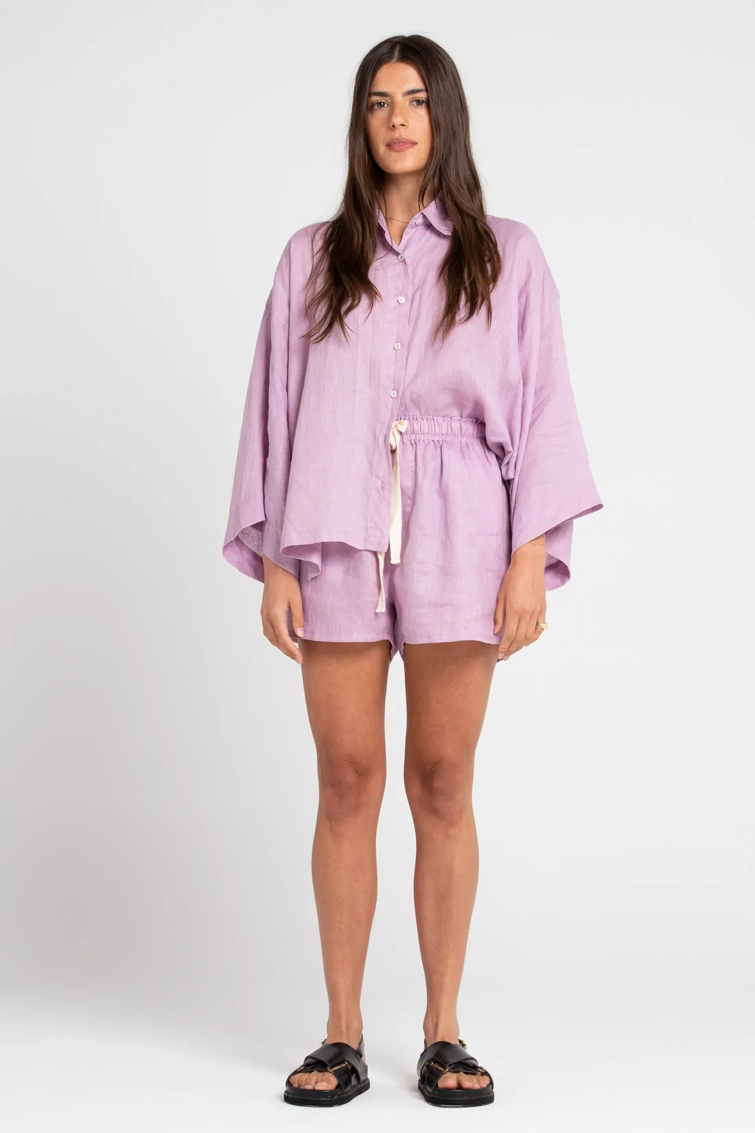 June Linen Shirt Lilac