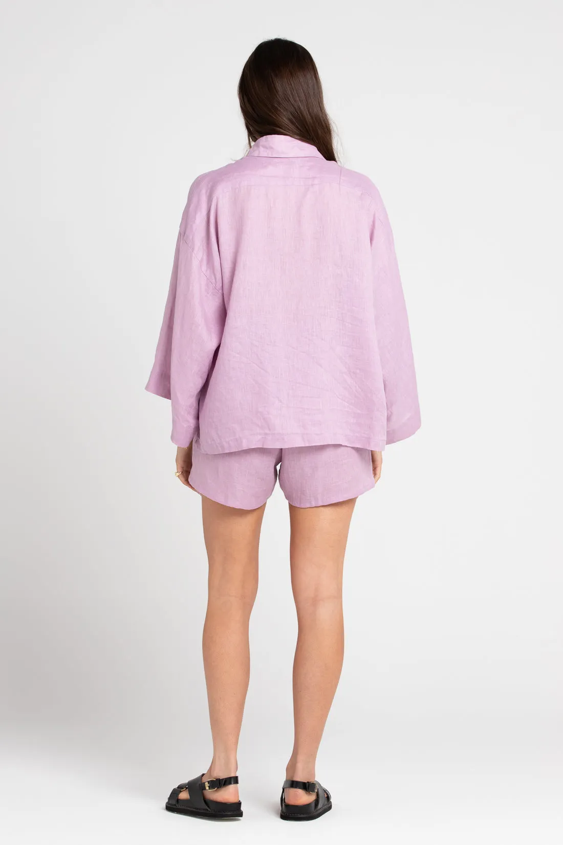 June Linen Shirt Lilac