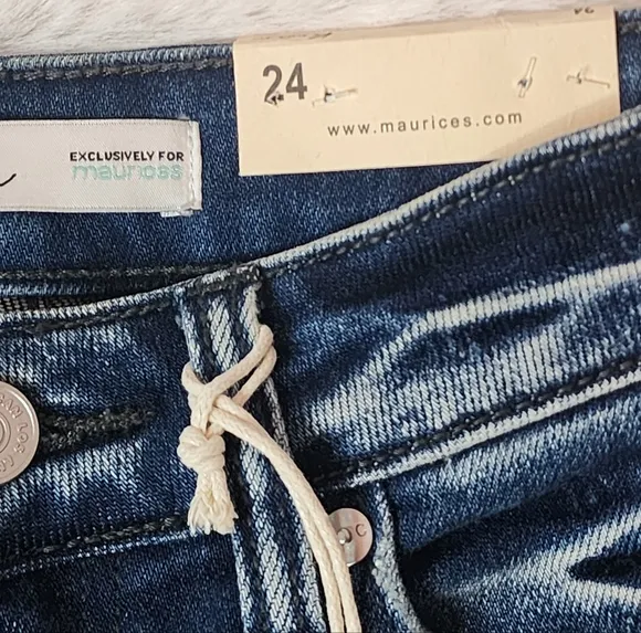 KanCan Distressed High Rise Bermuda Denim Shorts