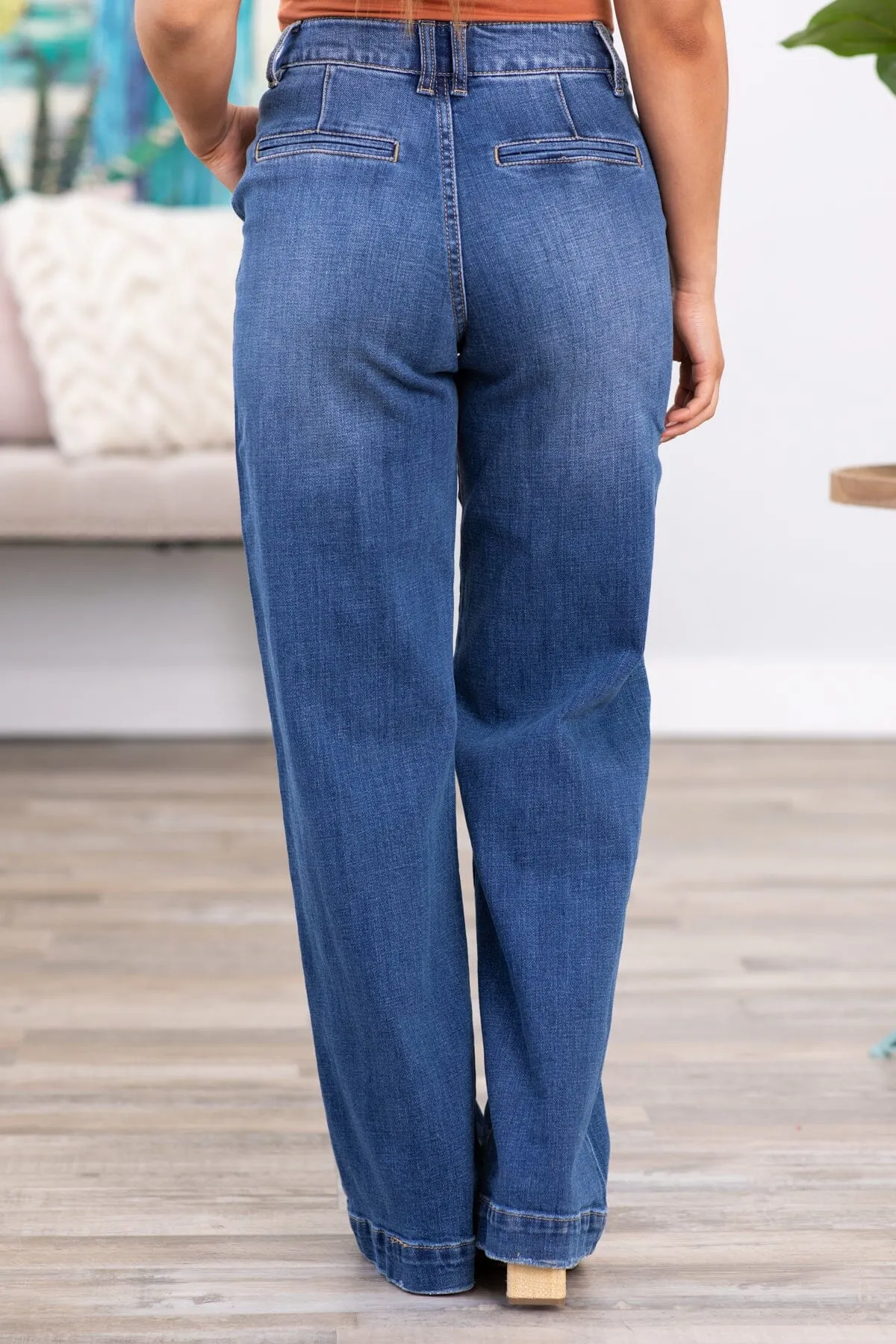 Kancan High Rise Wide Leg Trouser Jeans