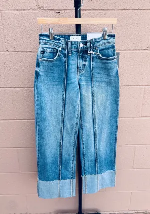 KanCan- Mid Rise Cropped Wide Leg