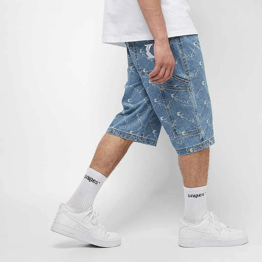 Karl Kani Denim Shorts Denim/White