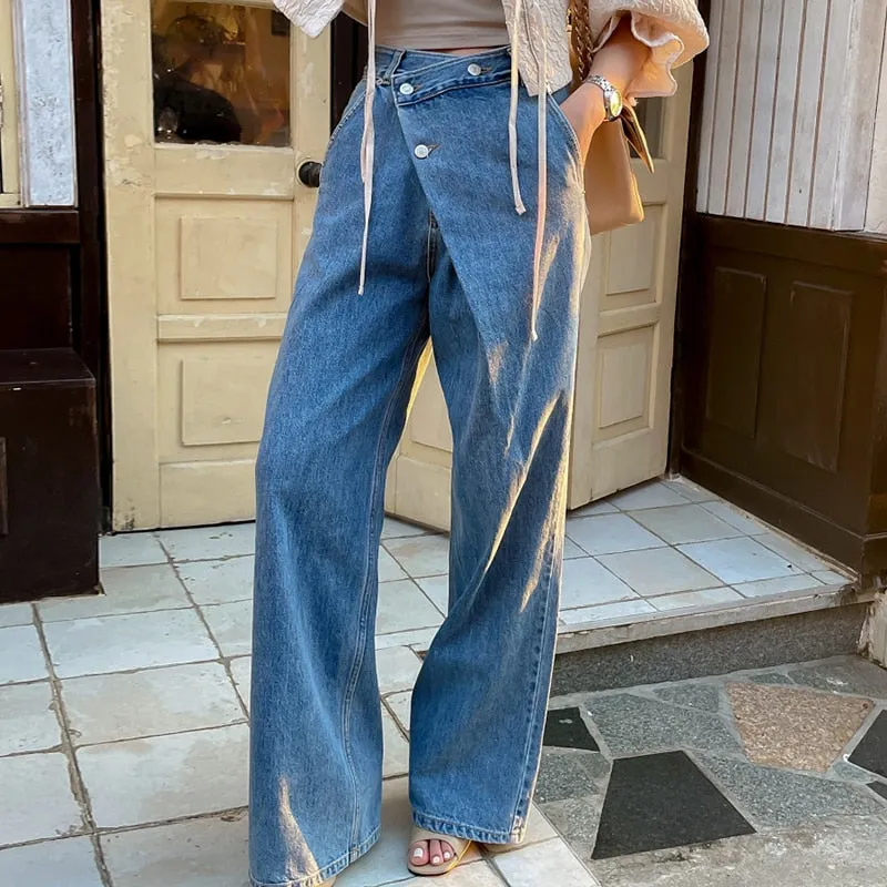 Kay Wrapped Button Fly Loose Jeans
