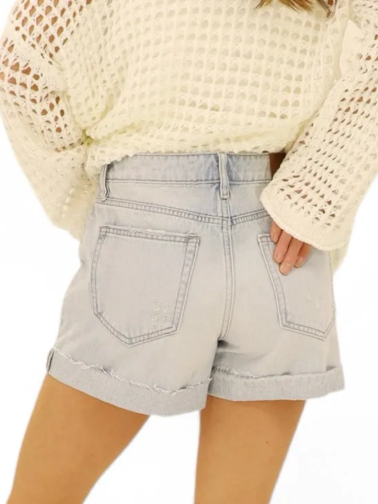Kenzie Crossover Waist Denim Short