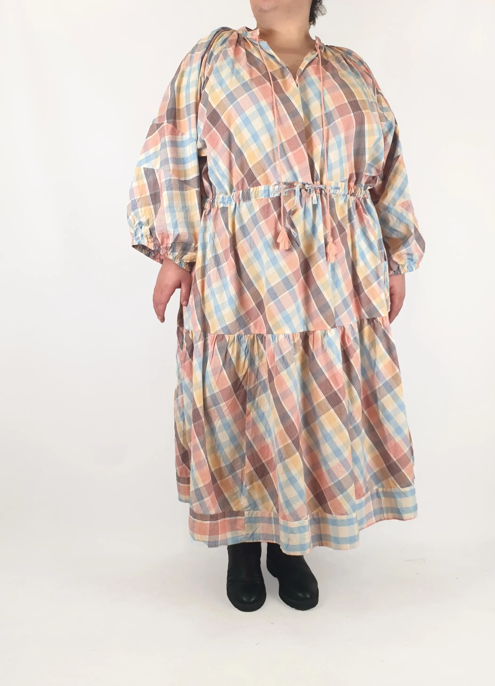 Kholo colourful criss cross print maxi dress size K5