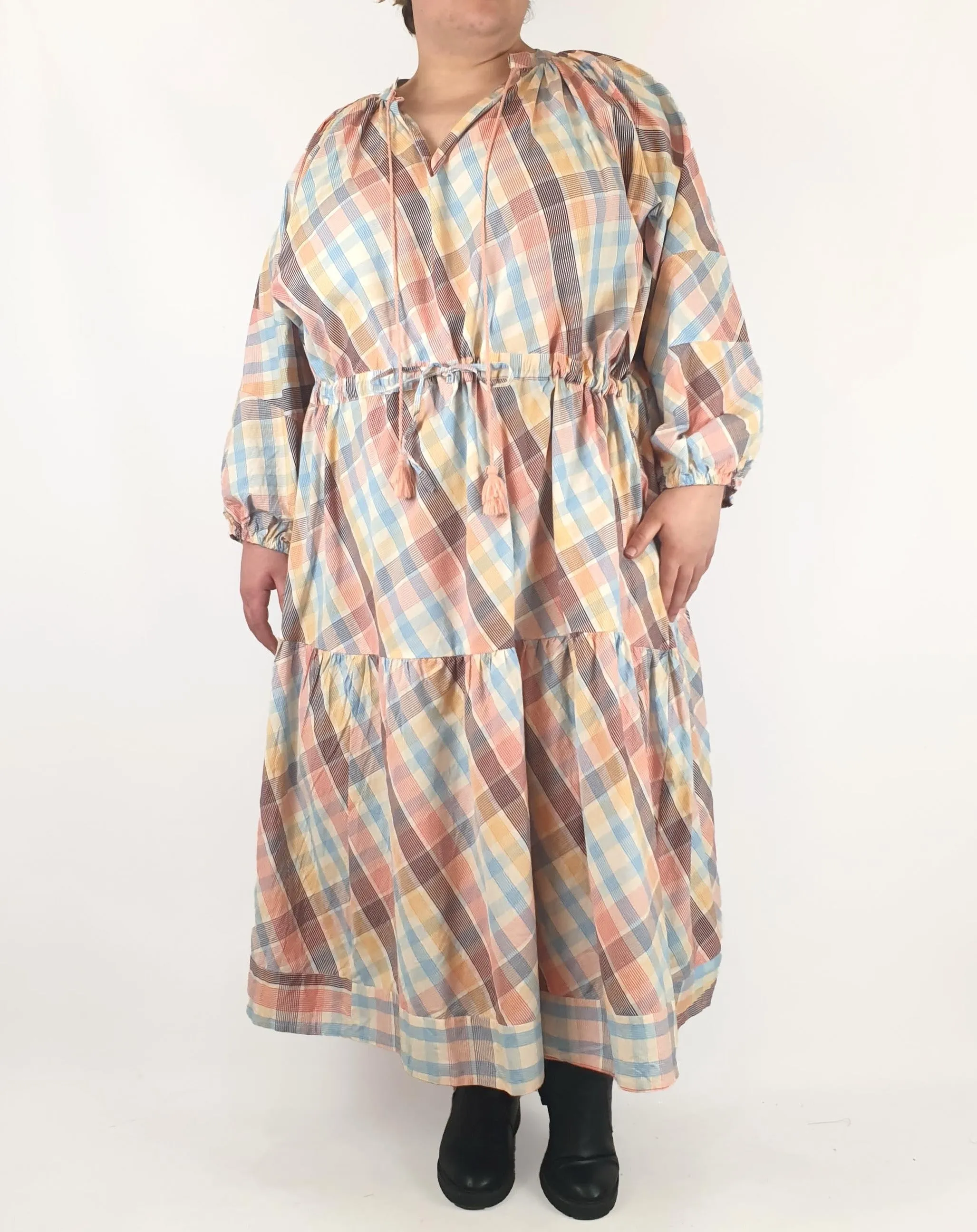 Kholo colourful criss cross print maxi dress size K5