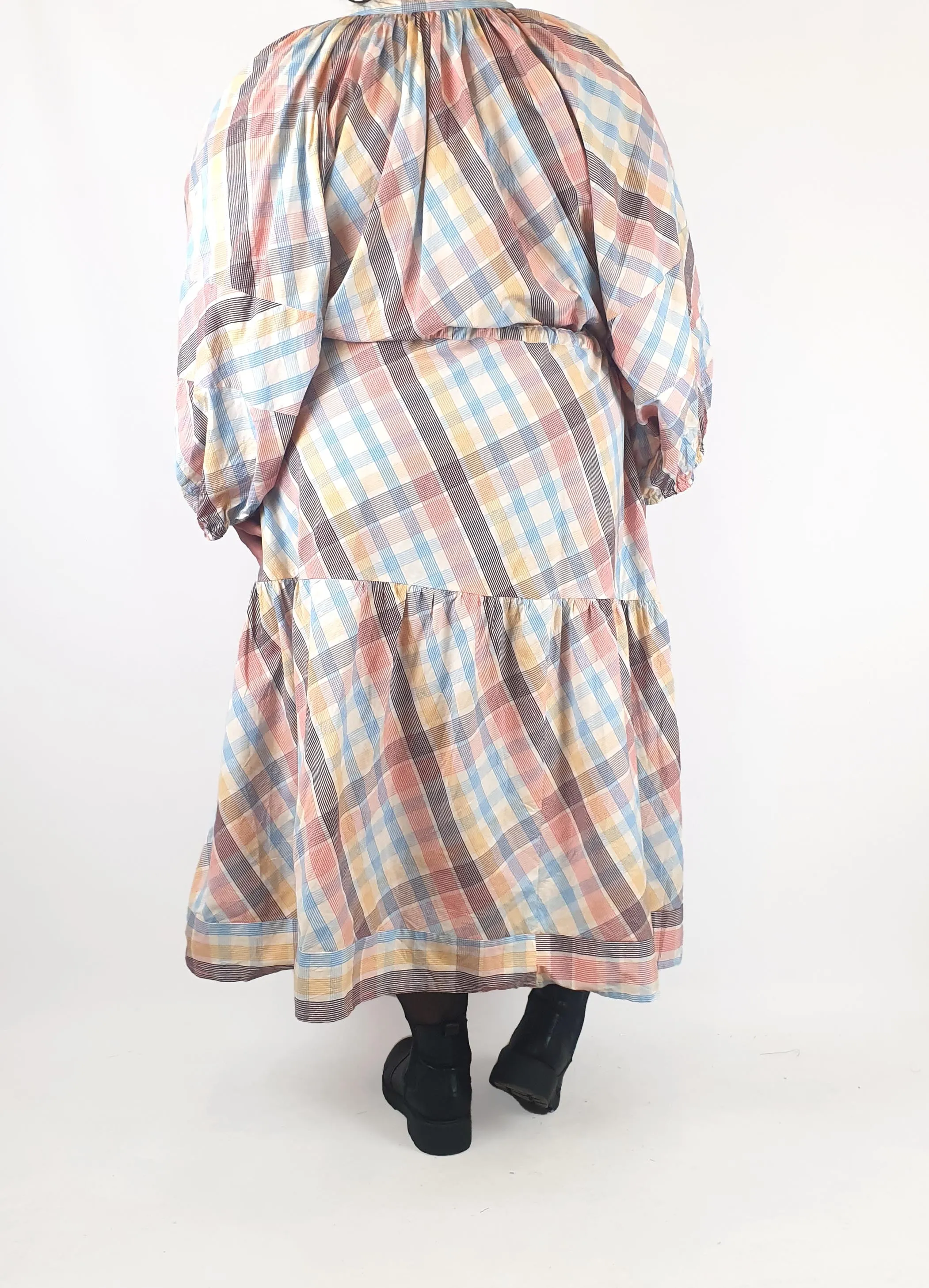 Kholo colourful criss cross print maxi dress size K5