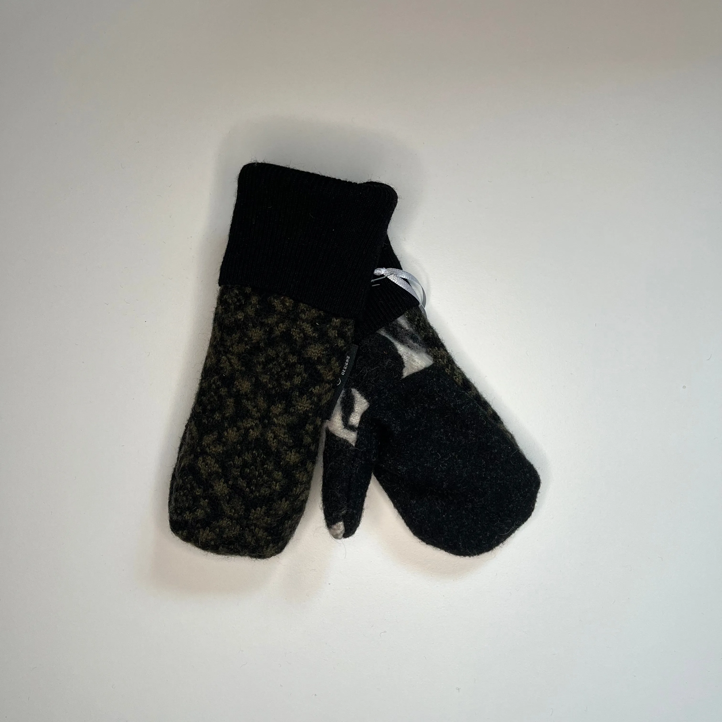 Kids Mittens S/M - Green & Black - 292
